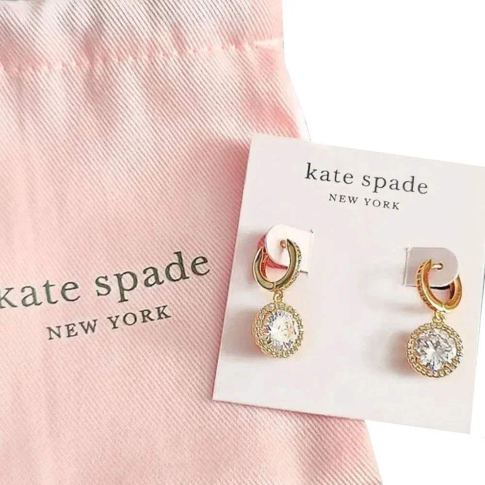 kate spade Gold Something Sparkly Huggie Earrings